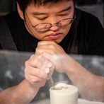 Jaejun Lee at work in his studio 2019